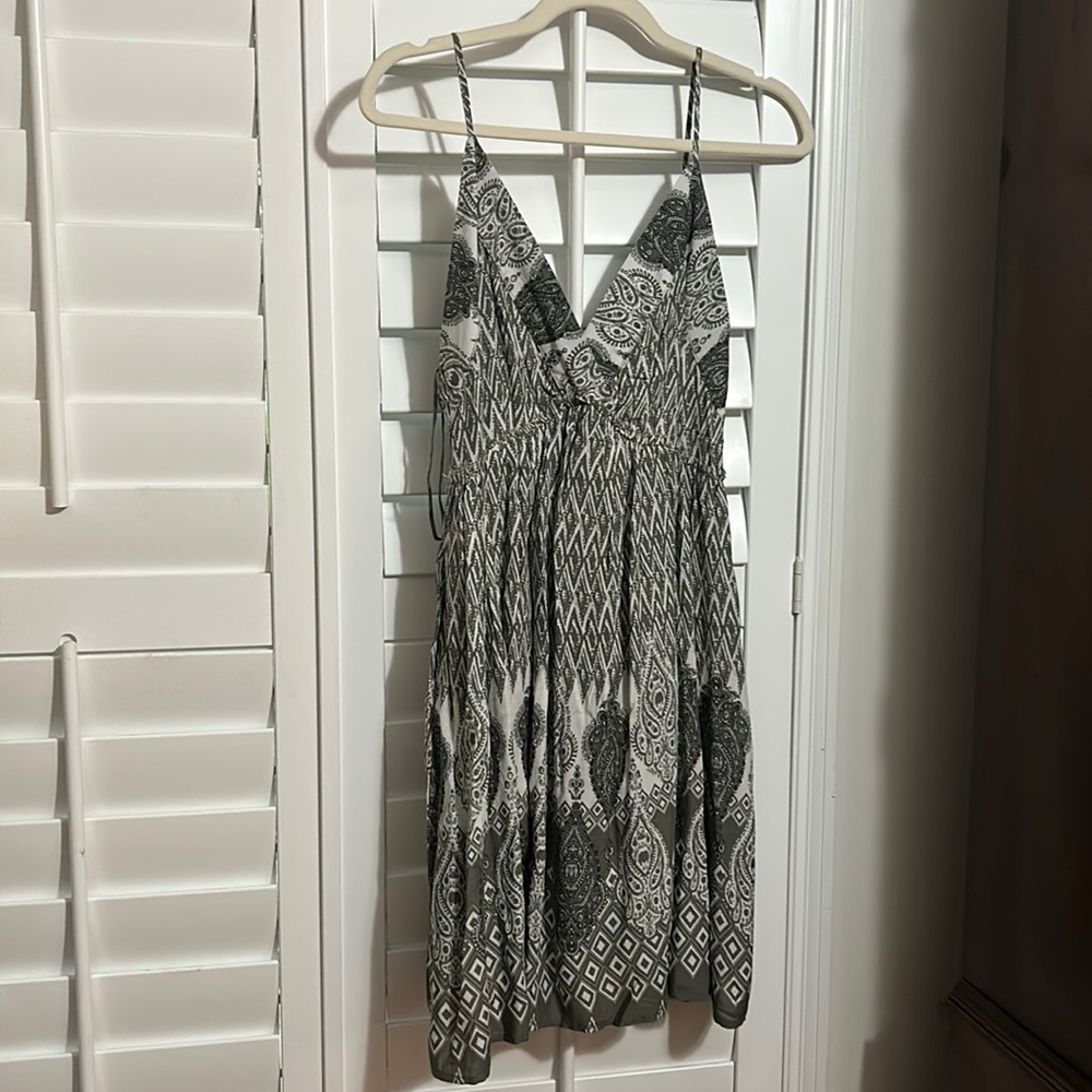 Patterned Green Dress